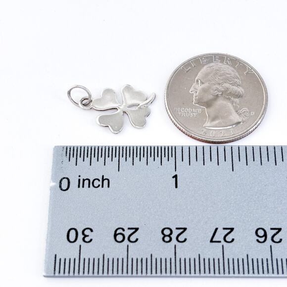 Vintage Footnote Sterling Silver 925 Four-Leaf Clover Charm Pendant - Picture 6 of 6